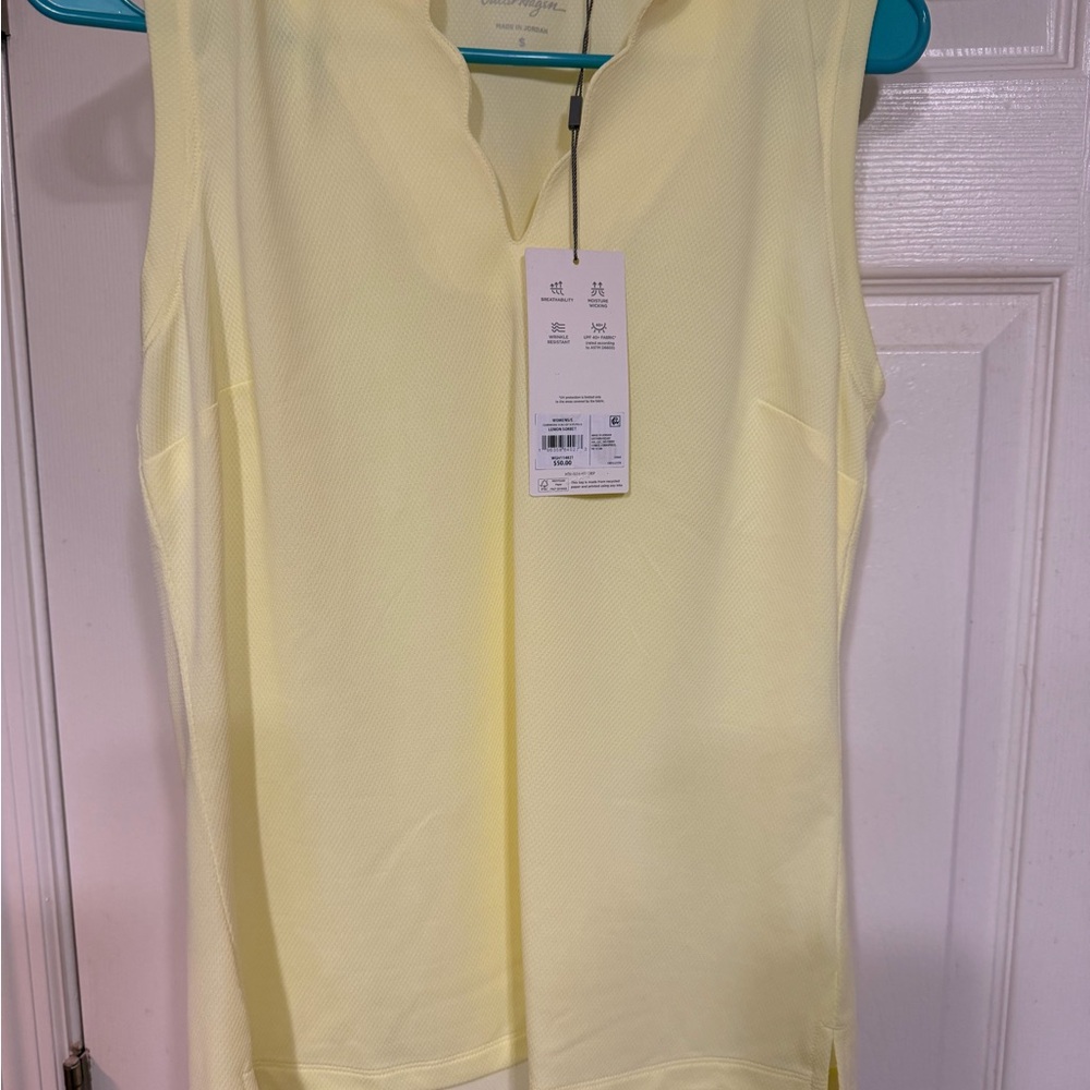 Walter Hagen Soft Yellow Sleeveless Blouse